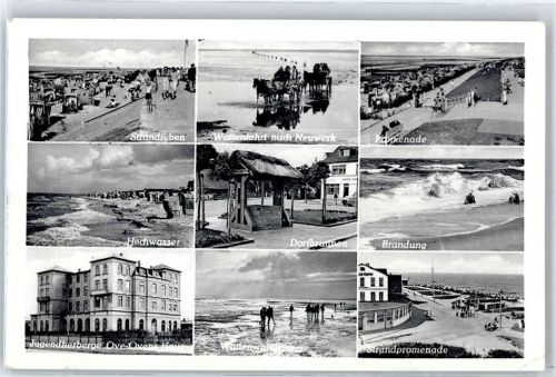 Duhnen Strandleben, Wattenfahrt nach Neuwerk, Promenade, Dorfbrunnen, Hochwasser, Jugendherberge Ove-Oveng-Haus, Wattwanderung, Strandpromenade