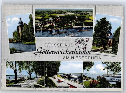 Götterswickerhamm Anlegestelle Rheinpromenade Dorfkirche