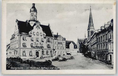 Geringswalde Marktplatz, Rathaus, Kirche