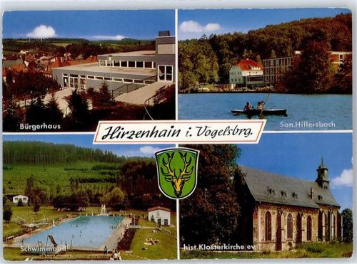 Hirzenhain Bürgerhaus, Schwimmbad, Sanatorium Hillersbach, Klosterkirche, Wappen