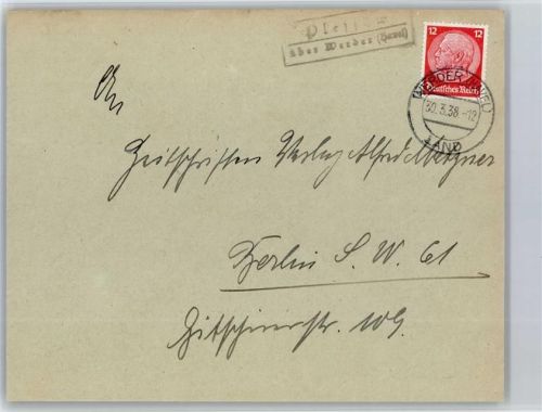 Werder Landpoststempel Plessow