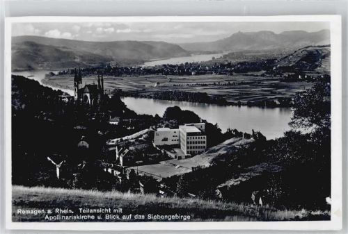 Remagen Teilansicht, Apollinariskirche, Siebengebirge