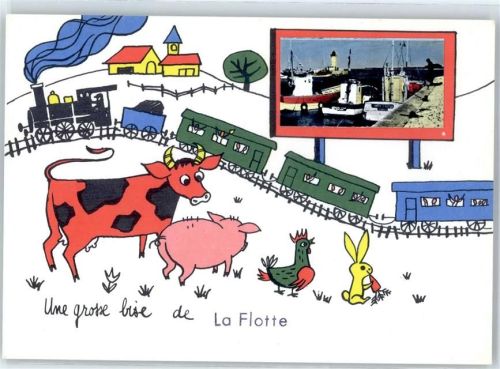 La Flotte Leporello, Eisenbahn, Kuh, Schwein, Hahn, Hase, Hafen
