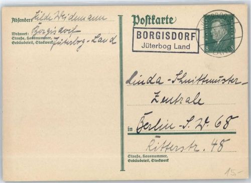 Jüterbog Landpoststempel borgisdorf