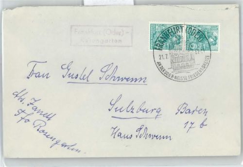 Frankfurt Landpoststempel Rosengarten