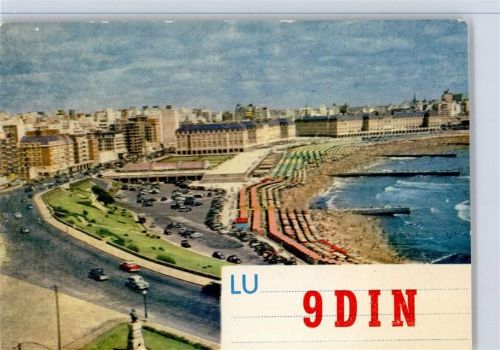 Buenos Aires 1967 Strand Amateurfunk QSL-Karte AKU2