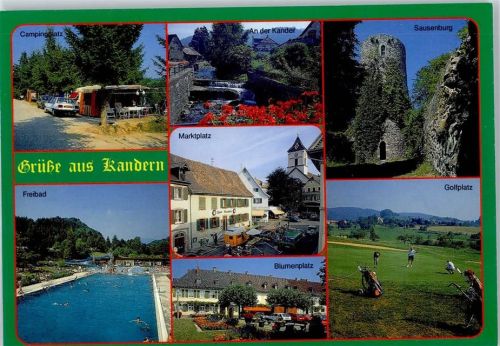 Kandern Campingplatz An der Kander Sausenburg Schwimmbad Blumenplatz Marktplatz Golfplatz AKU2