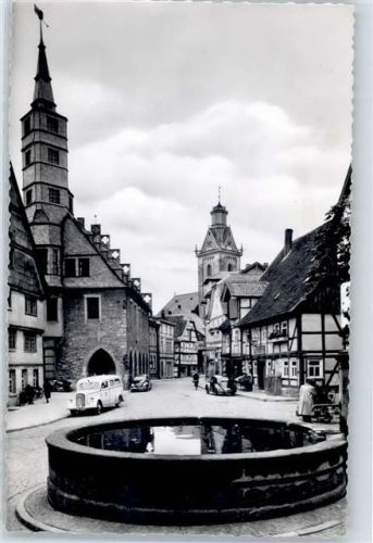 Korbach Stechbahn Rathaus Brunnen Kirche St. Kilian