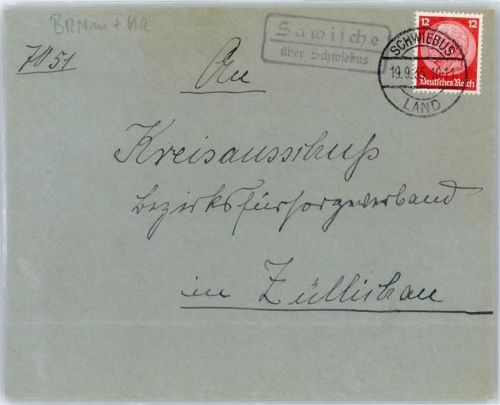 Schwiebus Landpoststempel Sawische