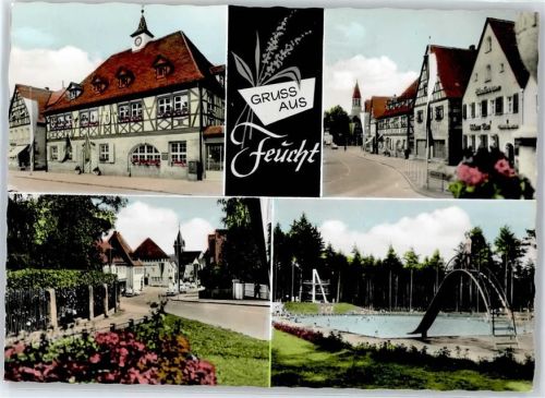 Feucht Schwimmbad Rathaus Straßenansicht