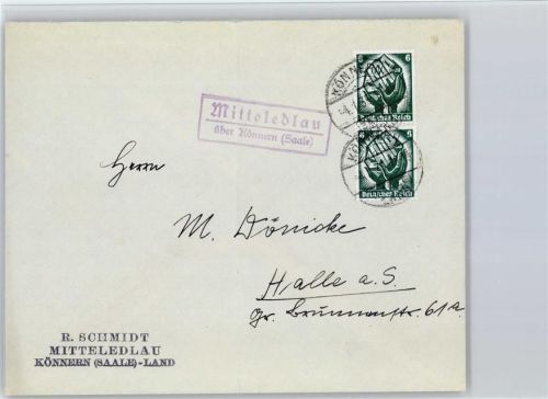 Könnern Landpoststempel Mitteledlau