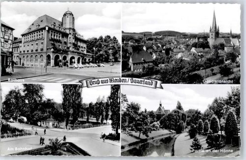 Menden Rathaus Am Bahnhof Partie an der Hönne Kirche