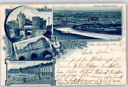 Metz 1900 Deutsches Tor Pionier-Kaserne Stadthaus