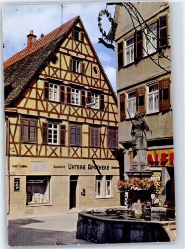 Waiblingen Marktszene Untere Apotheke Justizia