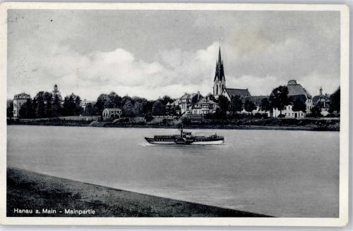 Hanau Mainpartie Schiff