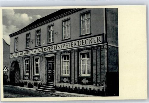 Westum Gasthaus Weinhandlung Dampfbrennerei Peter Decker