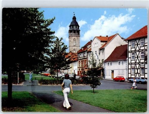 Eschwege An den Anlagen mit Blick zum Nikolaiturm