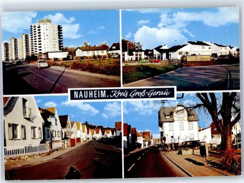 Nauheim Hochhäuser Strassenszene Gasthaus