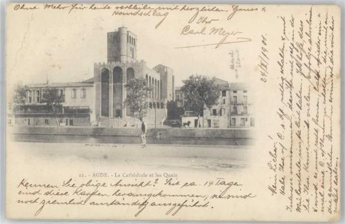 Agde 1901 La Cathedrale et les Quais