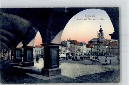 Trutnov 1914 Marktszene Ring Kirche