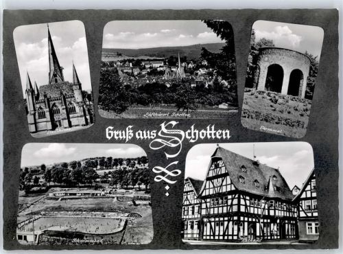 Schotten Luftkurot Ehrenmal Stadtkirche Schwimmbad Rathaus