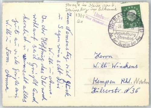 Lindweiler Landpoststempel Blumen in Vasen