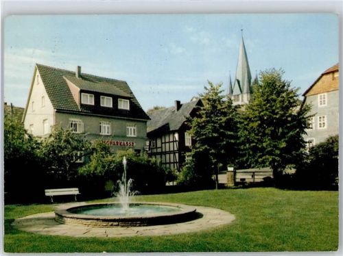 Bodenfelde 1969 Kirche Sparkasse Springbrunnen