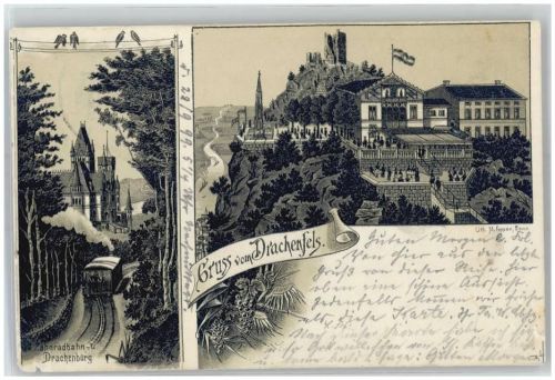 Drachenfels 1899 Drachenfels Zahnradbahn Drachenburg