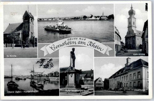 Gernsheim Kirche Handelshafen Stadthaus Peter Schöffer Denkmal