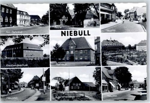 Niebüll Bahnhof Kreisberufsschule Hauptstrasse Jugendherberge Rathaus