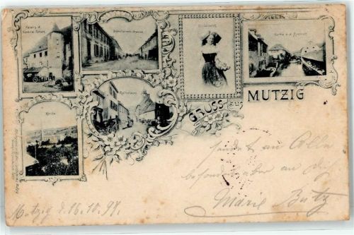 Munzig 1897 Kirche Palais Rathaus Tracht