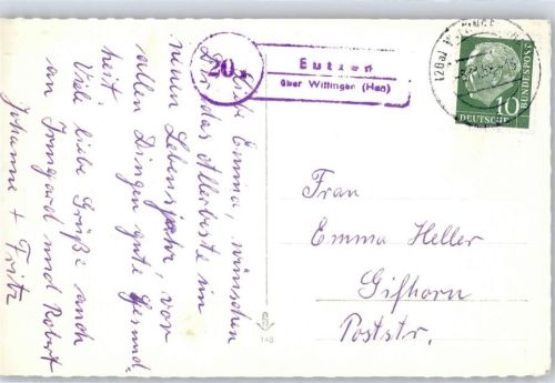 Wittingen Landpoststempel Herzliche Glückwünsche zum Geburtstag
