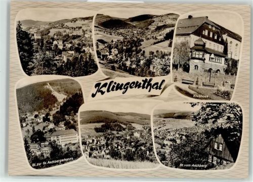 Klingenthal Große Schanze Klubhaus Blick vom Aschberg