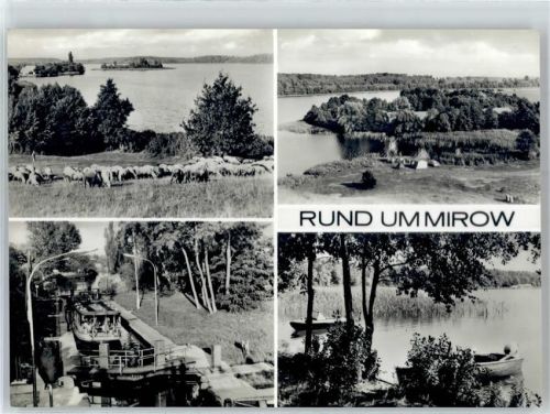 17252 O2083 Mirow , Meckl - Schleuse Schafherde See Boot