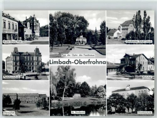 Limbach-Oberfrohna Bruno Granz Platz Pestalozzischule Dürerplatz Platz der Opfer des Faschismus Stadtpark Schule