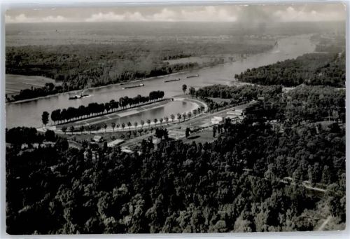 Karlsruhe Fliegeraufnahme Rheinstrandbad Rappenwört