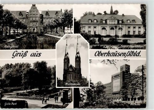 Oberhausen Justizgebäude Schloss Marienkirche Rathaus Grillo Park Sonderstempel 100 Jahre