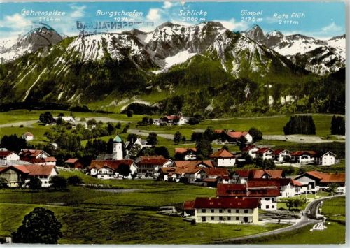 Hopferau Blick mit Gehrenspitze Burgschrofen Schlicke Gimpel Rote Flüh