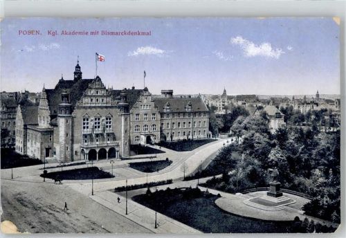 Posen 1916 Denkmal Bismarck Akademie Feldpost WK I