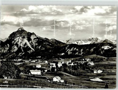 Hopferau Blick mit Säuling Tiroler Berge