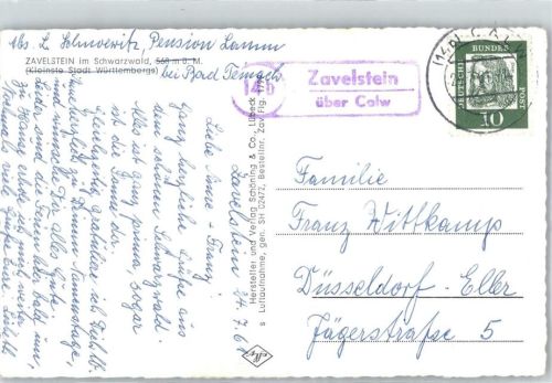75385 W7264 Zavelstein - Landpoststempel Fliegeraufnahme