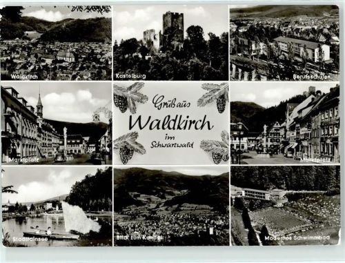 Waldkirch Kastelburg Schwimmbad Marktplatz See