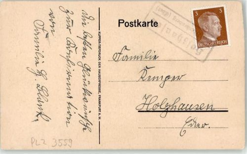 35116 W3559 Holzhausen , Eder - Landpoststempel Kirche