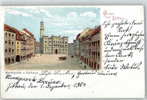 Zittau 1904 marktplatz Rathaus