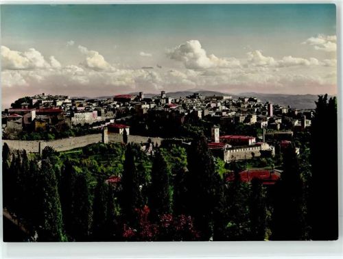 Perugia Blick vom Monteripido aus Stadtmauer