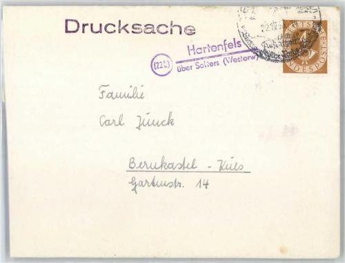 Hartenfels Landpoststempel