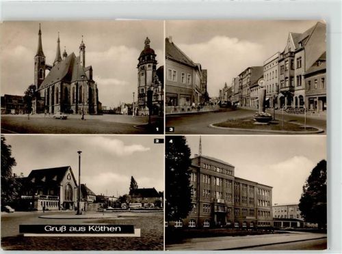 Köthen Marktplatz St. Jakobskirche Rathaus Bahnhof Ernst Thälmann Straße Ingenieurhochschule