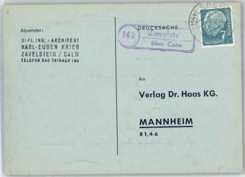 Zavelstein Landpoststempel