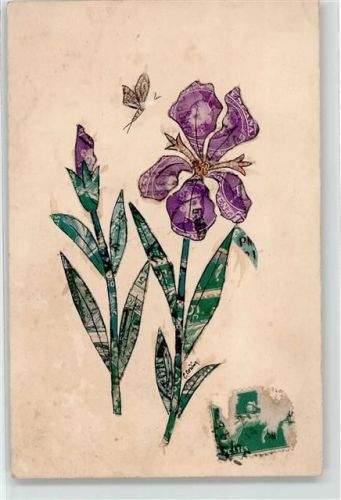 Blume Schmetterling Briefmarken Collage