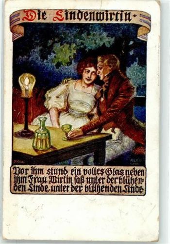 1911 sign. Wilke, Alex Volksliederkarte Nr. 31 Die Lindenwirtin